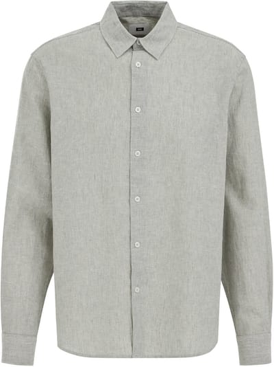 WE Fashion Heren regular fit overhemd van linnenmix