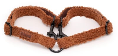 Teddy koppelstuk bruin - koppelstuk riem hond - koppelriem - wandelen met twee honden - koppelstel hond - koppelstukken - hondenhalsband met naam - Halsbanden, riemen & tuigen - 2,5 cm breed - Trimmi