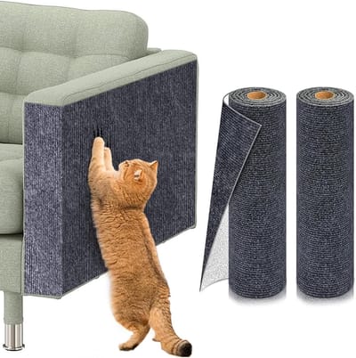 Kattenkrabmat 2 Stuks - Meubelbeschermer tegen Krassen, DIY Klimmat voor Sofa, Wand en Deuren (Grijs, 30 x 100 cm)