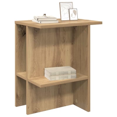 vidaXL - Salontafel - 2 - st - Artisanaal - eiken - 40 - x - 30 - x - 49 - cm - Bewerkt - hout