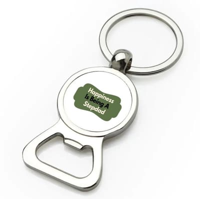 Akyol - happiness is being a stepdad flesopener - Papa - de liefste stiefvader - vader cadeautjes - vaderdag - verjaardag - geschenk - kado - 9 bij 3 cm