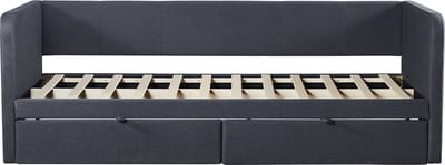 Interiax Liam Bed - Grijs Stof - 90x200cm - 2 schuiven