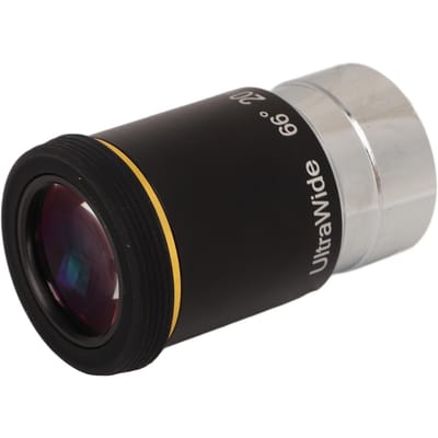 Oculaire de télescope 1,25 po, distance focale 20 mm, objectif de télescope astronomique grand angle 66 degrés pour