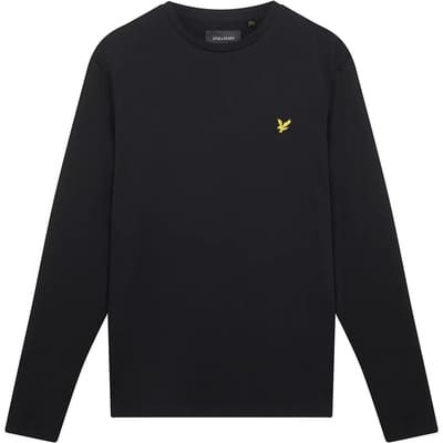 Lyle & Scott effen zwart T-shirt met lange mouwen
