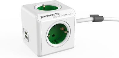 Stekkerblok Kubus met 4 Stopcontacten en 2 USB Opladers - Tafelmodel met Montagekit