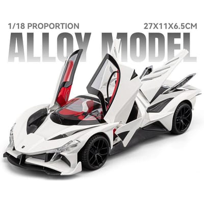 1:18 Échelle Apollo Evo Lambor Lp770 Voiture de Sport en Alliage Moulé Sous Pression Jouets Modèle Ornement Musique Lumière Véhicule à Rétrofriction Cadeau d'Anniversaire pour Enfant
