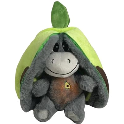 12,6 inch Lichtgevende Ademende Pop Pluche met Bewegingslichten Ademende Knuffelpop Ezel Aardbei Baby Slaapspeelgoed