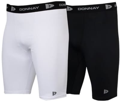 2-Pack Donnay - Compressie Short - Thermo/Sportshort (23cm) - Heren - White/Black (997) - maat S