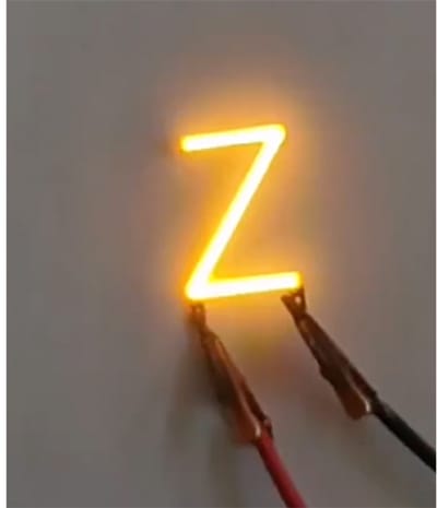 COB LED 3V Filament Letter Geel 3 x 3 cm FPC 2200K 1W Warm-wit