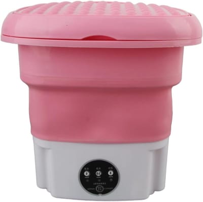 Draagbare wasmachine - Opvouwbare mini - Kleine was - Opvouwbaar design - Compact - Roze