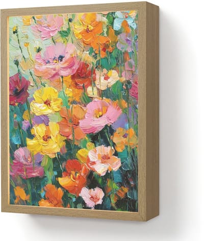 Wandlamp 30x40 cm - Oplaadbaar - Bloemen explosie - Heldere kleuren - Vrolijk - Wandlampen binnen woonkamer - Slaapkamer lamp - Decoratieve nachtlamp - Vloerlamp draadloos