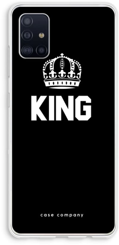 Case Company® - Hoesje geschikt voor Samsung Galaxy A51 4G hoesje - King zwart - Soft Cover Telefoonhoesje - Bescherming aan alle Kanten en Schermrand