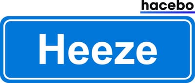 Hacebo - Plaatsnaam Sticker - 29x10 CM - Heeze sticker - Verkeersborden sticker - grappige cadeaus - Heeze