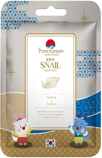 Pure Korean Snail Mask Pack 27 ml – Slakken Gezichtsmasker voor Intensieve Hydratatie & Huidelasticiteit – Koreaanse Sheet Mask – Voor Alle Huidtypen