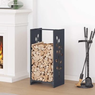 Brandhoutrek - Houtopslag - Hout Opslaan - Grote Capaciteit - 40x30x80 cm - Antraciet