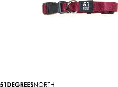 51 Degrees North - Wanderful - Collar - Nylon - Flat - Burgundy - 16-24cmx12mm