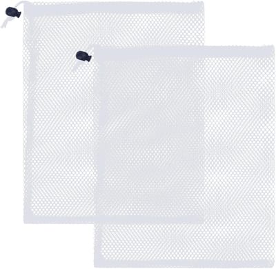 2 Mesh Drawstring Tassen voor Multifuntioneel Gebruik, 20x30cm, Ideaal voor Zwemmen, Strand, en Reizen