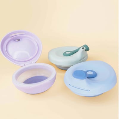 b.box Fill + Feed Knijpbakje | Herbruikbaar Knijpzakje voor Baby's en Peuters | Siliconen Bakje, Plastic Deksel | Vaatwasser- en Magnetronbestendig | BPA-vrij | Vanaf 4 maanden | 110 ml