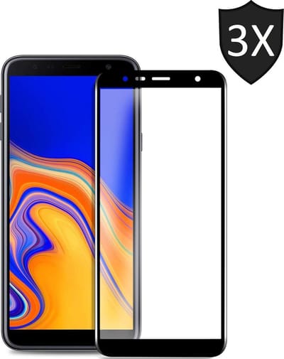 3x Screenprotector geschikt voor Samsung Galaxy J4+ Plus | Full Screen Cover Volledig Beeld | Tempered Glass - van iCall