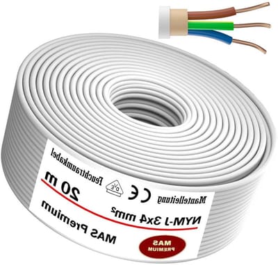Vochtbestendige Installatiekabel NYM-J 3x4 mm voor Vaste Elektrische Leidingen Verkrijgbaar in Diverse Lengtes