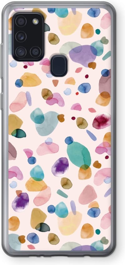 Case Company® - Hoesje geschikt voor Samsung Galaxy A21s hoesje - Terrazzo Memphis - Soft Cover Telefoonhoesje - Bescherming aan alle Kanten en Schermrand
