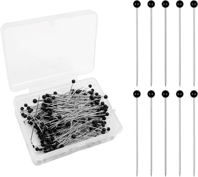 250 stuks spelden met kop, groot, 38 mm, zwarte kopspelden, glazen kopnaalden, kunststof kop, voor sieraden, naaien, knutselen, naaiprojecten, sieraden, componenten, decoratie