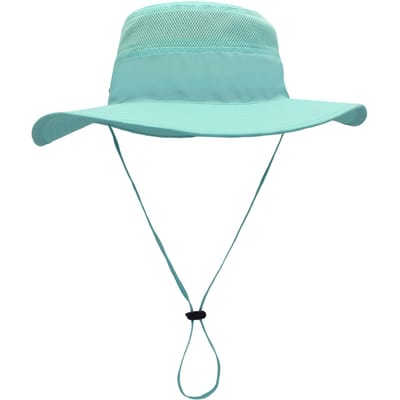 Chapeau de soleil pour hommes et femmes, protection UV, chapeau seau pliable pour la pêche, la randonnée, le camping bleu clair
