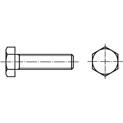 TOOLCRAFT 130843 Zeskantbouten M14 45 mm Buitenzeskant DIN 933 Staal Galvanisch verzinkt 50 stuk(s)