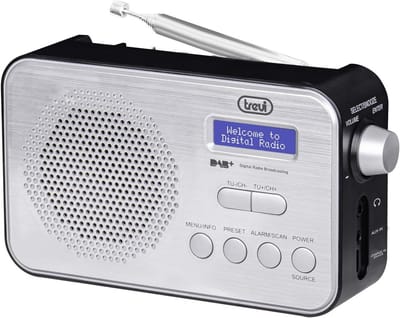 Draagbare DAB/DAB+ Radio met Dot Matrix Display, Dubbele Wekker en Oplaadbare Batterij