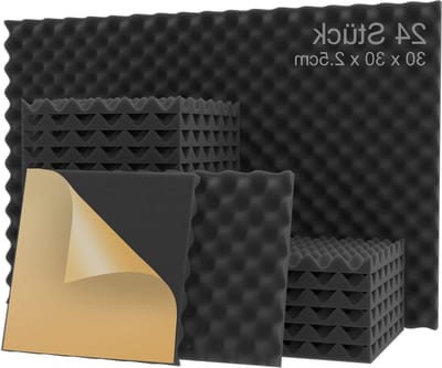 Zelfklevend akoestisch schuim geluidsisolatie wand geluidsabsorberend hoge dichtheid-30x30x25cm-24stuks
