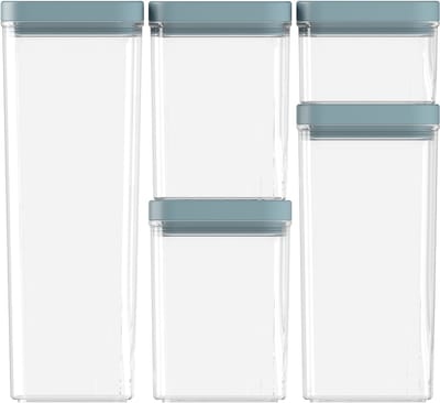 Curver Kara Voorraadbussen - Set 0,5L + 2x1,2L + 1,8L + 2,4L - Turquoise Blauw
