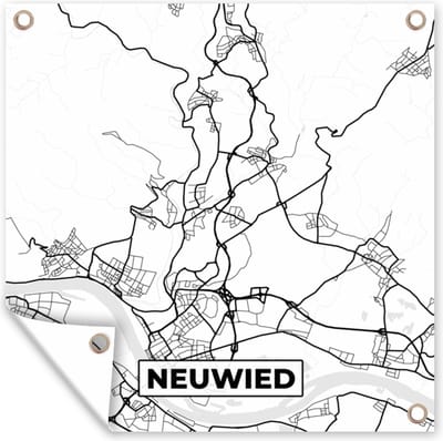 Tuin poster Neuwied - Plattegrond - Kaart - Stadskaart - 200x200 cm - Tuindoek