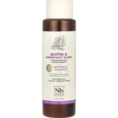 Soapbox, Après-shampoing fortifiant, Mélange Biotine & Superfruits, 16 fl oz (473ml) white