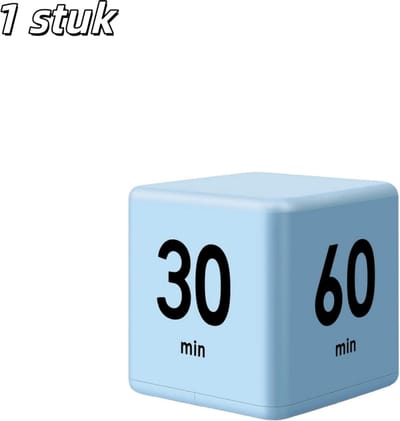 1 stuk - Timer - Klaptimer - Draagbaar gebruik - Tijdregistratie voor kinderen - Tijdbeheer - Countdown-instellingen - 15, 20, 30, 60 minuten - Batterij niet inbegrepen - Blauw