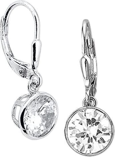 The Jewelry Collection Oorhangers Zirkonia - Zilver Gerhodineerd
