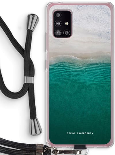 Case Company® - Hoesje met koord geschikt voor Samsung Galaxy A51 5G hoesje met Koord - Stranded - Telefoonhoesje met Zwart Koord - Bescherming aan alle Kanten en Over de Schermrand