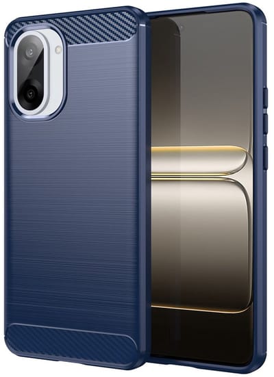 Geborsteld TPU Hoesje Geschikt voor OnePlus Nord CE 5 | Beschermhoes | Back Cover | Flexibel TPU | Stijlvol Carbon | Dun | Blauw