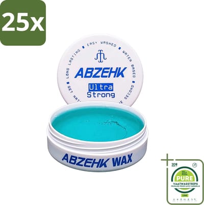 25 x Abzehk - Hair Wax - Blue Ultra Strong - Flexibele Hold & Fris Geparfumeerd - 150ml - Grootverpakking - Haarwax - Stylingwax - Sterke Hold - Flexibele Hold - Haarproducten