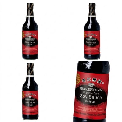 PEARL RIVER BRIDGE - Superior Donkere Sojasaus - Authentieke Chinese Smaakmaker voor Koken, Marineren en Kleur - Traditioneel Gebrouwen - Premium Kwaliteit - Grootverpakking - 1 Fles x 500ml Met Kajal Sticker