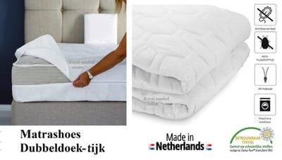 Matrashoes (Dubbeldoek tijk) 120x210 Dikte 26 cm Anti-allergische Wasbare hoes met rits - Royalmeubelcenter.nl ®