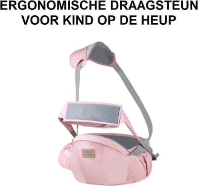 Baby Heupdrager met Veiligheidsband & Schouderband – Roze – Heupsteun voor Baby en Peuter – Kind Hip Carrier
