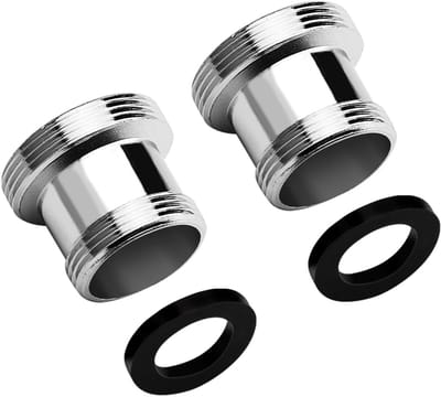 Set van 2 M18 naar M22 Draadadapters voor Keuken en Badkamer, Inclusief Rubberafdichting en Waterfilter Functie