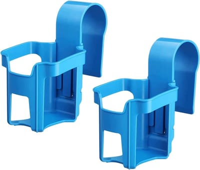 Bekerhouders voor het zwembad, van kunststof, multifunctionele zwembadaccessoires, bekerhouder voor zwembaden, geschikt voor de meeste zwembaden, blauw, 2 stuks