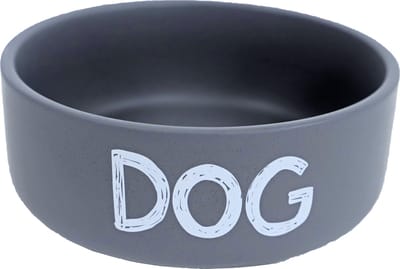 Boon eetbak steen DOG mat grijs, 19 cm.