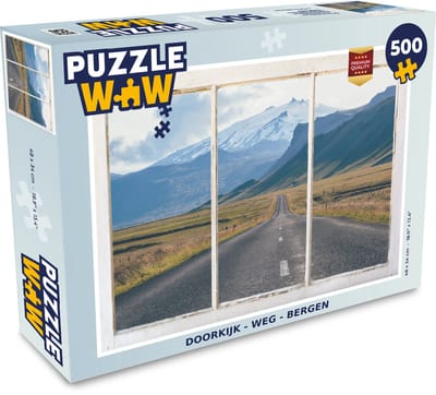 Puzzel Doorkijk - Weg - Berg - Legpuzzel - Puzzel 500 stukjes