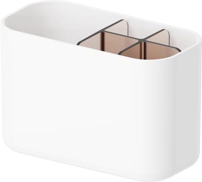 Famanu – Elektrische tandenborstelhouder voor wandmontage, afneembaar met drainage, 5 sleuven, wit
