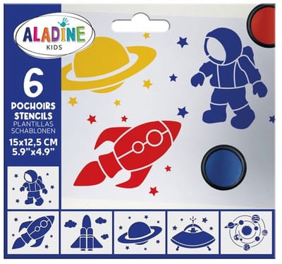 Aladine stencils ruimte - creatieve sjablonen voor kinderen.
