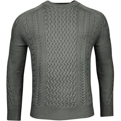Thomas Maine Trui Crew Neck Allover Fantasy Cable Pattern Grijsgroen / male