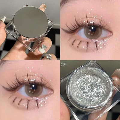 Glitter Punk Smoky Black Oogschaduw Make-up Palet Metallic Donker Zilver Oogschaduw Highlighter Parelmoer Pigmenten Cosmetica