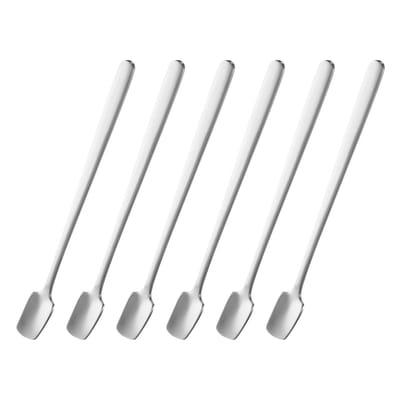 6-pack espresso lepels 6,1 inch roestvrijstalen vierkante koffielepels zilver